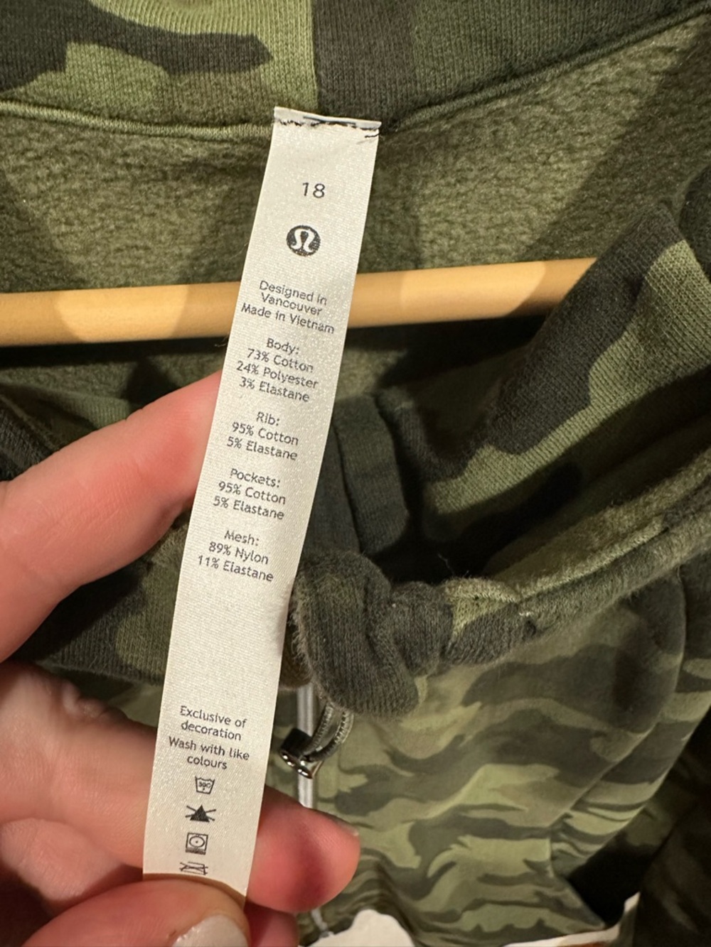 lululemon Women’s Green Camo Full-Zip Hoodie - Picture 2 of 6